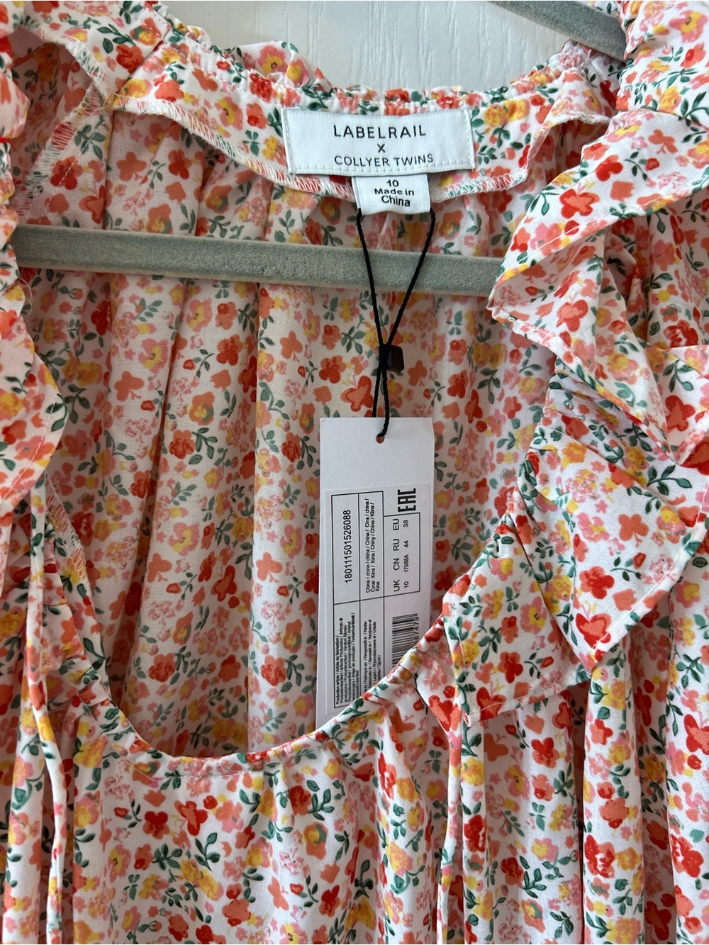 Pink Floral Ruffle Dress